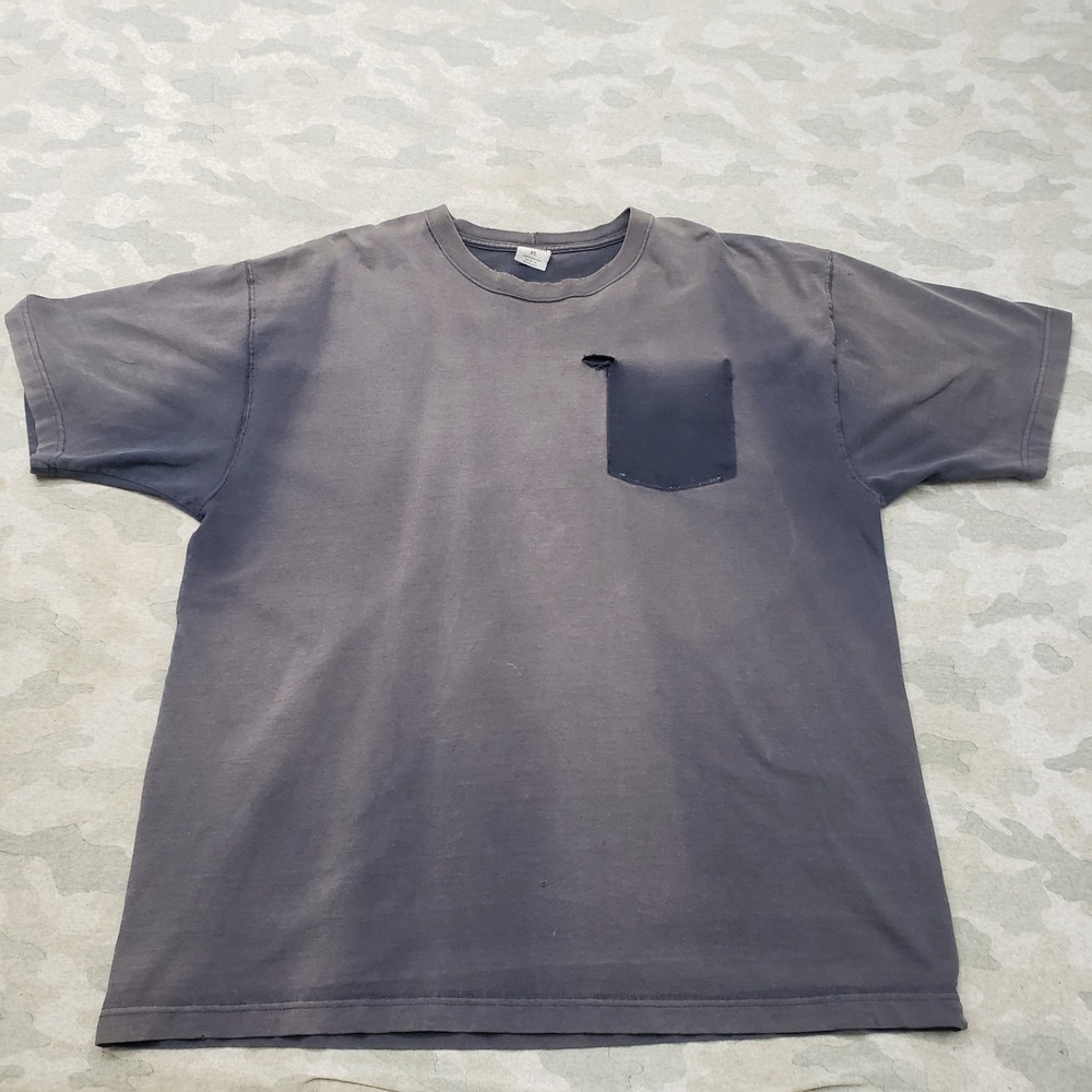 Vintage Carhartt Shirt Mens XL Blue Ghost Pocket Faded Short Sleeve Workwear